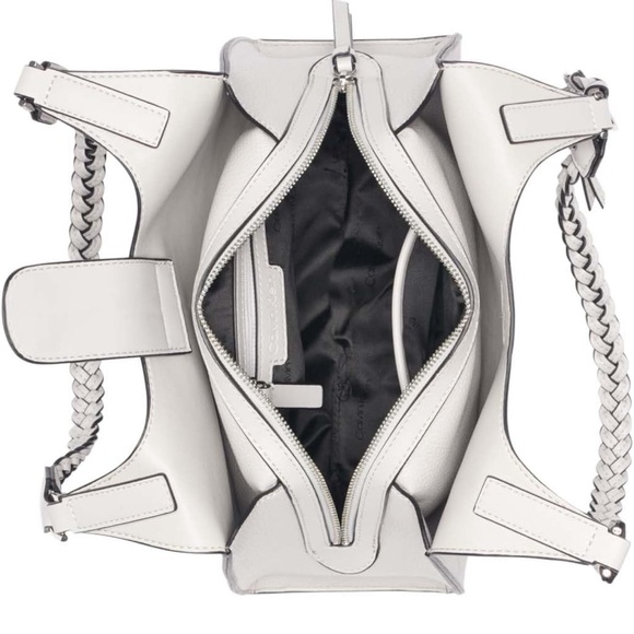 CALVIN KLEIN Shelly Novelty Satchel Women’s Leather Bag Dove Gray AUTHENTIC NEW - Picture 5 of 14